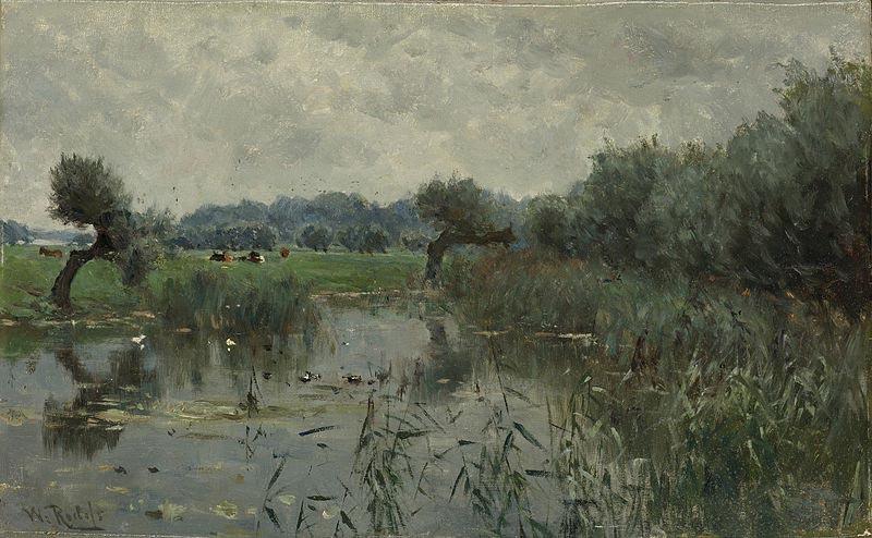 Willem Roelofs In the Floodplains of the River IJssel France oil painting art